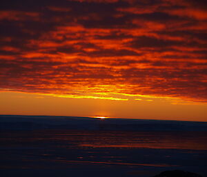 Sunset over the Vanderford Glacier