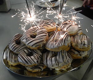 Bavarian cream rings just prior to eating at Casey October 2014