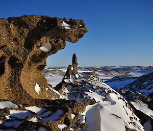 Wind sculptured rock at the Browning Peninsula