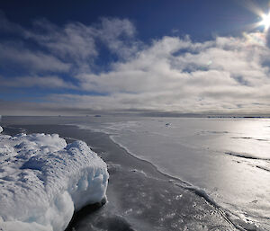 A view across newly frozen sea at Wilkes