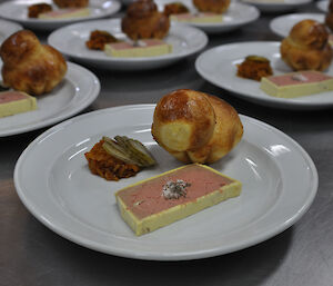 Chicken liver parfait with brioche plated up and ready to serve