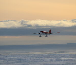 The Basler coming into land at Casey Skiway — first flight of the 2014–15 season