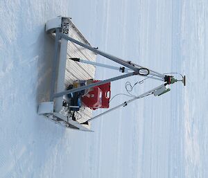 Equipment set up on a sledge ready for surveying the Casey skiway