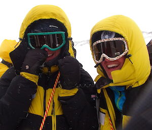 Expeditioners dressed warmly for survival camp