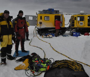 Diving equipment on the ice