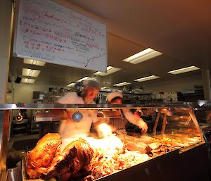 The chefs at the hot servery