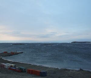 Sea ice blown out at Davis