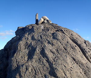 A pile of rocks forms a good landmark at the Vestfold Hills