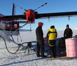 Re-fuelling the Twin Otter at Beaver Lake.