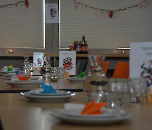 The dinner table set for the Chinese New Year celebrations