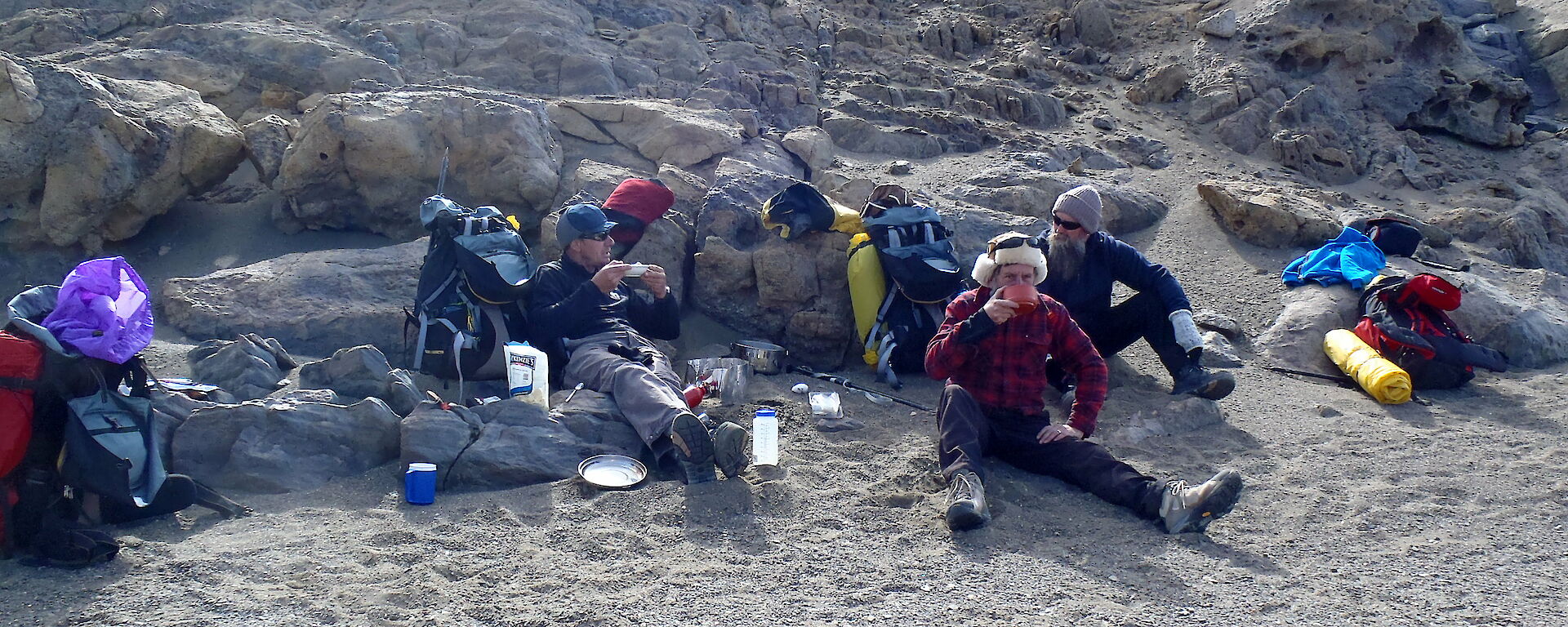 Walkers having a rest