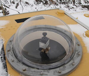 Camera housed in a glass half-dome used inthe work with the University of Utah to study gravity waves.