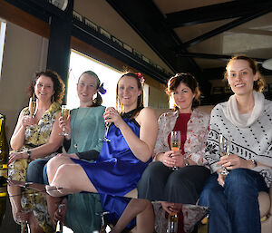 Ladies enjoying a glass of Moet for Steph’s birthday