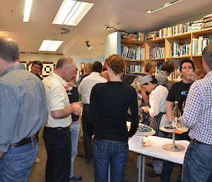 Davis Art Gallery patrons enjoy the exhibit