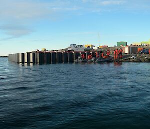 A long shot of Davis Wharf after it was painted