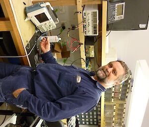 Craig Ingrames (CTO/CO) initiating some workshop repairs and practicing for that next modelling gig!