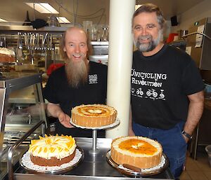 Presentation is everything — Ray and Craig serve their delicious creations