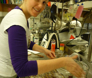 Davis Master-chef Competition — Steph putting the finishing touches to her fudge parcels