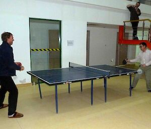 Davis expeditioner playing ping pong at Zhongshan