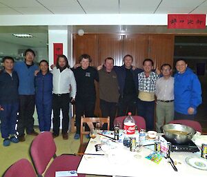 Davis expeditioners with Zhongshan expeditioners