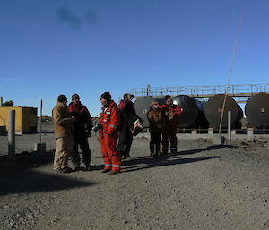 Good day for a station tour — visitors from Bharati Station receive an in depth look at Davis