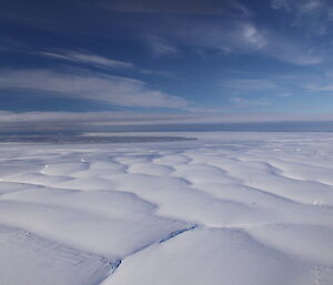 Amery and DTS system from the air — ice and land visible