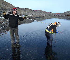 AGSOs in Lake Stinear recovering old science gear