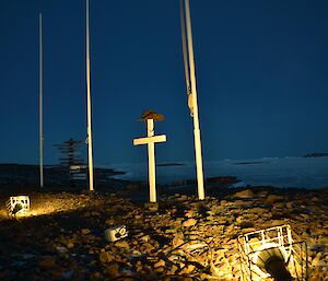 Flagpoles readied for Anzac Day commeoration