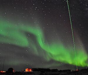 Aurora and LIDAR laser at Davis