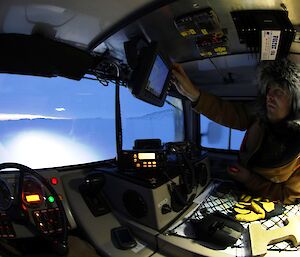 Fish eye lens photo of the inside of a Hagg in winter at Davis 2012