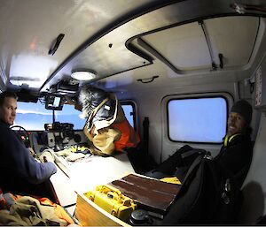 Fish eye lens photo of the inside of a Hagg in winter at Davis 2012