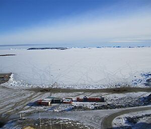 Elephant seal trails in the sea ice