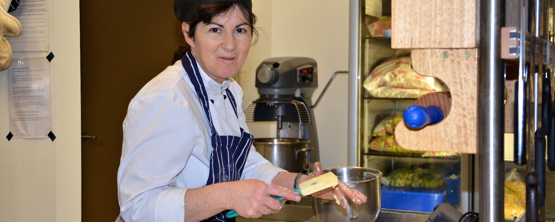 Brigid Dwyer in chef gear at Davis 2012