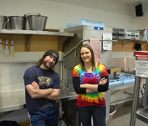 Kitchen staff pose in kitchen at Davis