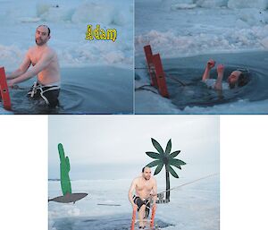Davis Midwnter Swim 2012 — collage of Adam Christensen