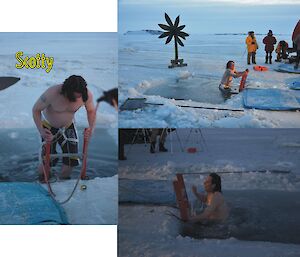 Davis Midwnter Swim 2012 — collage of Scott Beardsley