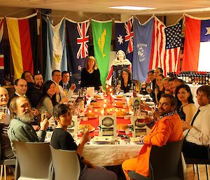 Davis Midwinter Dinner 2012. A shot of the table with all the guests around it