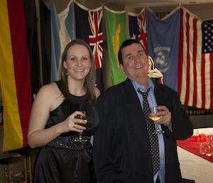 Steph MacDonald and Mark Coade at Davis 2012 posing in finery