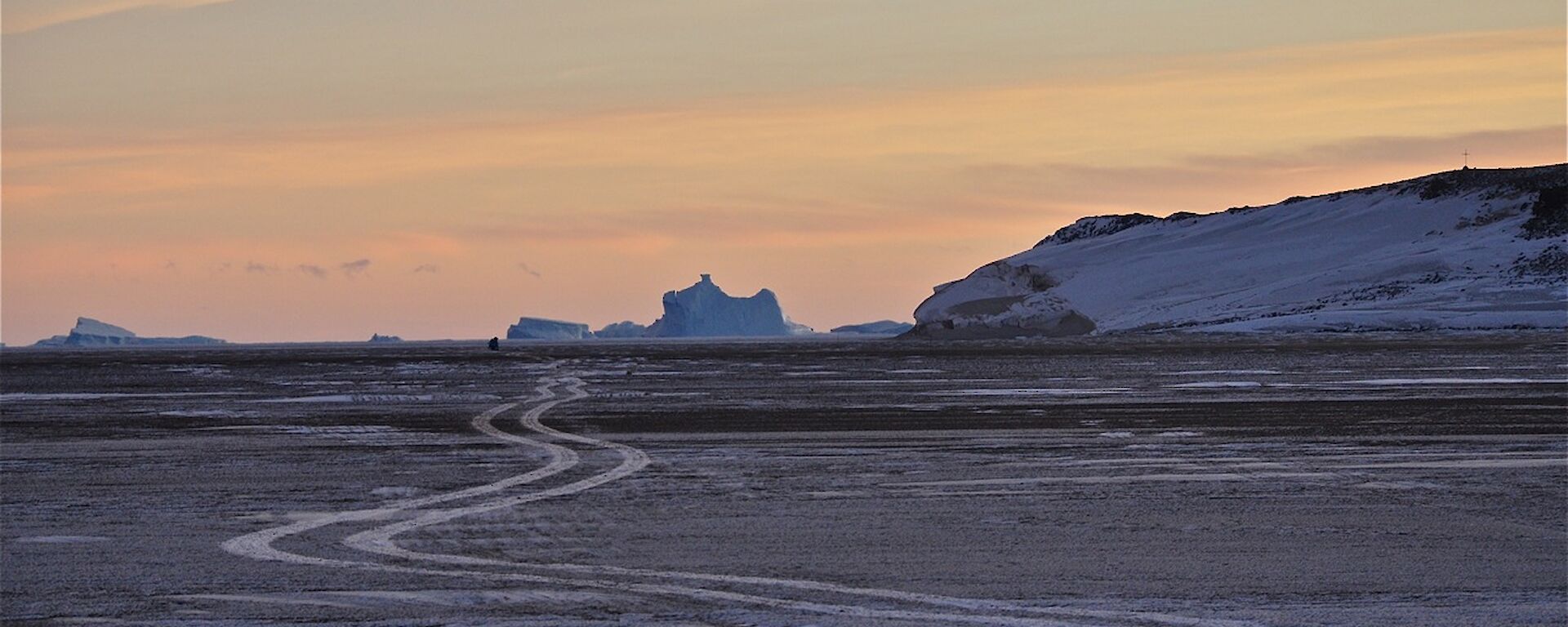 Dirt on the sea ice at Davis 2012