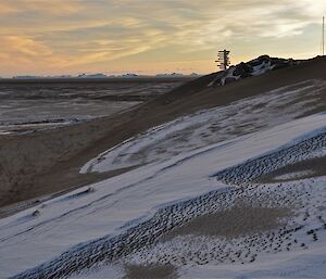 Dirt covered snow on station — Davis 2012