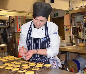 Brigid making biscuits at Davis 2012