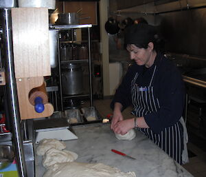 Brigid Dwyer in kitchen at Davis 2012