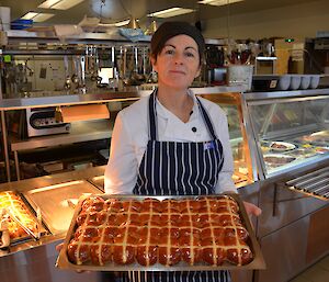 Brigid Dwyer working in the kitchen at Davis 2012