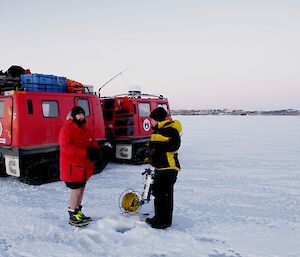 Water sampling at Davis — lowering the CTD