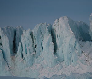 Close up of the glacier ice