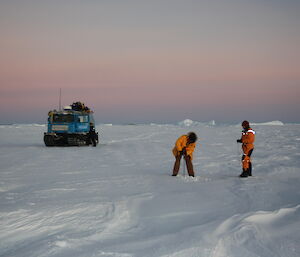 Sea ice drilling at Davis 2012