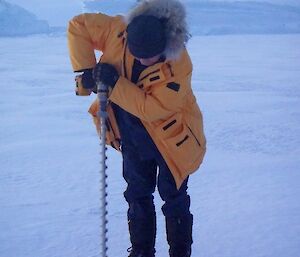 Drilling the sea ice at Davis 2012