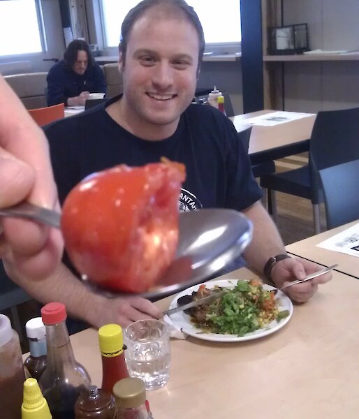 First tomato from hydroponics 2012