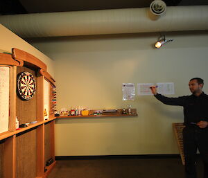 Man playing darts