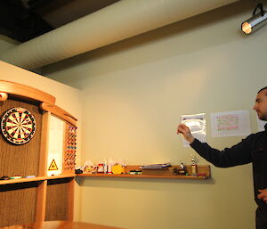 Man playing darts